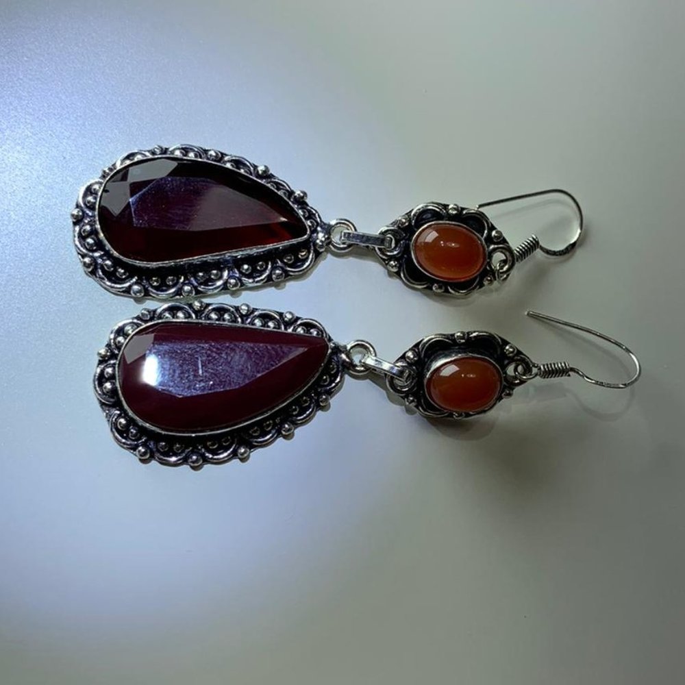 Ruby & Carnelian Earrings